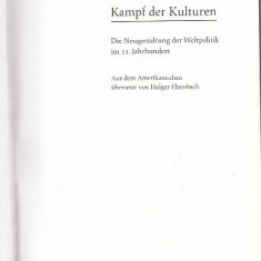 SAMUEL P. HUNTINGTON - KAMPF DER KULTUREN ( IN GERMANA )