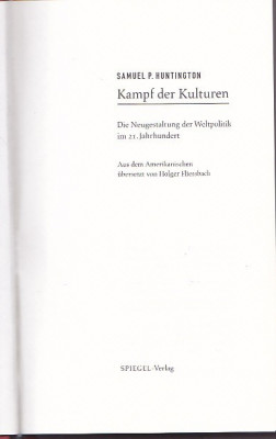 SAMUEL P. HUNTINGTON - KAMPF DER KULTUREN ( IN GERMANA ) foto