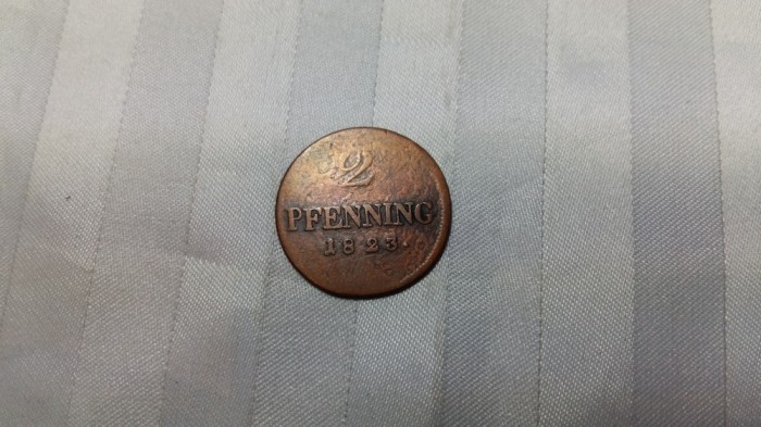 2 PFENNING 1823 - BAVARIA - MAXIMILIAN - RAR