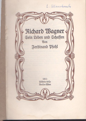 FERDINAND UFOHL - RICHARD WAGNER ( 1911 ) ( IN GERMANA - GOTICA ) foto