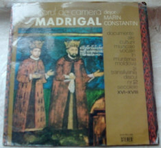 LP: CORUL MADRIGAL-DOCUMENTE ALE CULTURII MUZICALE VOCALE IN ROMANIA/VOL.2(1977) foto