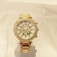 Ceas Dama Michael Kors Gold White Silver Edition Elegant + Cutie cadou foto