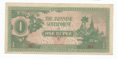 LL bancnota Japonia ocupatie Burma 1 rupie UNC foto