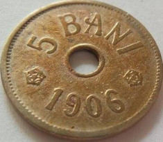Moneda 5 Bani - ROMANIA, anul 1906 *cod 4033 foto