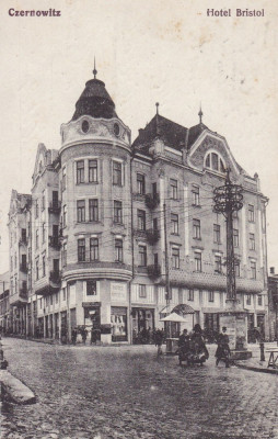 BUCOVINA , CERNAUTI , HOTEL BRISTOL , CIRC. 1918 POSTA GERMANA , K.U.K FELDPOST foto