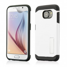 Husa Galaxy S6 Samsung SLIM ARMOR Alb model STAND + Folie protectie display foto