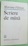 Cumpara ieftin MARIANA FILIMON - SCRIERE DE MANA (VERSURI, 1983) [dedicatie / autograf]