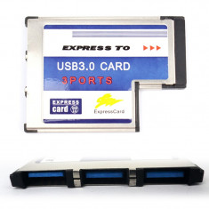 Adaptor Express Card 54mm la USB 3.0 (3 porturi) expresscard adapter 54mm laptop foto