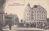 BUCOVINA , CERNAUTI , PIATA RUDOLF CU HOTEL BRISTOL , CIRCULATA 1922, Printata