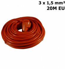 Extension cable orange 20 mtr. 3 x 1,5 mm EU Plug CA049 foto