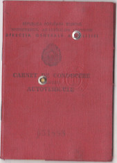 Carnet de Conducere pentru autovehicule 1968 foto