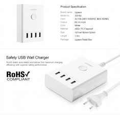 Ugreen? Portable 6.2A 4 Port USB Travel Charger EU Plug AL648 foto