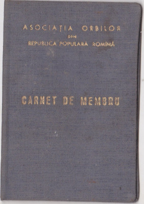 Carnet de Membru Asociatia Orbilor din RPR foto