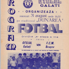 Program meci fotbal OTELUL GALATI - FCM BRASOV 31.08.1988