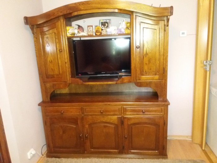Mobila Living Lemn Stejar Masiv Culoare Maro Roscat Second Hand