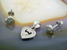 Set din Argint 925, model Inima cu piatra Zirconia, cod 527 foto