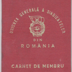 Carnet de Membru Uniunea Generala a Sindicatelor 1967