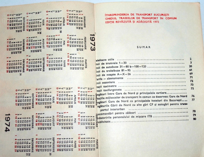 LOT 2 GHIDUL TRASEELOR DE TRANSPORT IN COMUN /ITB - 1973 SI 1982 + HARTA