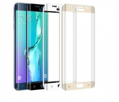 Folie protectie sticla securizata CURBATA ecran Samsung S6 Edge + Alb foto