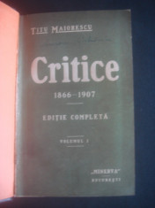 TITU MAIORESCU - CRITICE 3 volume COLEGATE 1915 foto