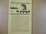 Bilete de papagal 1928 seria I nr. 10 Arghezi Cella Delavrancea Iasi Iorga radio, Alta editura