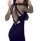 E477-44 Rochie sexy de club, cu spatele decupat, accesorizat cu strasuri