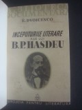E. DVOICENCO - INCEPUTURILE LITERARE ALE LUI B. P. HASDEU 1936