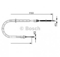 Cablu, frana de parcare RENAULT LAGUNA I Estate K56 PRODUCATOR BOSCH 1 987 477 650 foto