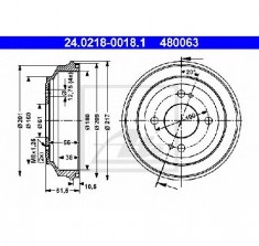 Tambur frana HONDA CIVIC III Hatchback AL AJ AG AH PRODUCATOR ATE 24.0218-0018.1 foto