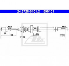 Cablu ambreiaj AUDI 50 86 PRODUCATOR ATE 24.3728-0101.2 foto