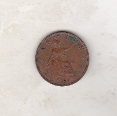 bnk mnd Marea Britanie Anglia farthing 1931 foto