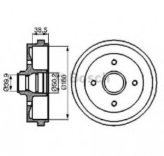 Tambur frana AUDI 50 86 PRODUCATOR BOSCH 0 986 477 002 foto