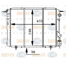 Radiator, racire motor RENAULT 19 B C53 PRODUCATOR HELLA 8MK 376 716-191 foto