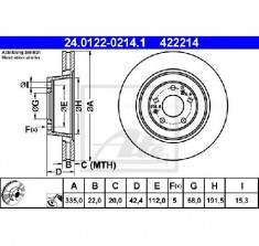 Disc frana VW PHAETON 3D PRODUCATOR ATE 24.0122-0214.1 foto