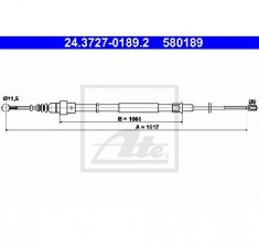 Cablu, frana de parcare AUDI TT 8N3 PRODUCATOR ATE 24.3727-0189.2 foto