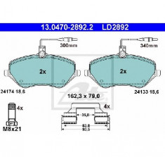 set placute frana,frana disc PEUGEOT 607 9D 9U PRODUCATOR ATE 13.0470-2892.2 foto