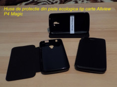 Husa de protectie din piele ecologica tip carte Allview P4 Magic foto