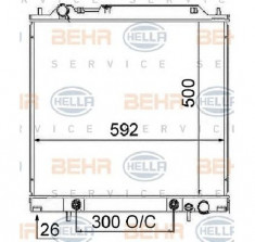 Radiator, racire motor MITSUBISHI L 400 SPACE GEAR bus PD W PC W PA V PB V PRODUCATOR HELLA 8MK 376 724-761 foto