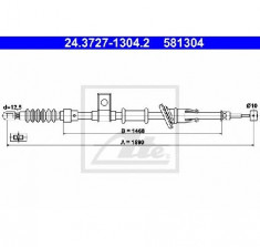 Cablu, frana de parcare VOLVO S40 I VS PRODUCATOR ATE 24.3727-1304.2 foto