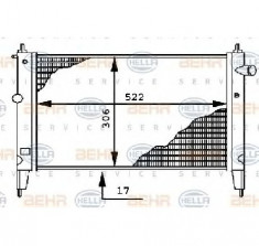 Radiator, racire motor OPEL ASTRA F hatchback 53 54 58 59 PRODUCATOR HELLA 8MK 376 716-071 foto