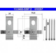 Set accesorii, placute frana BMW 7 E38 PRODUCATOR ATE 13.0460-0267.2 foto