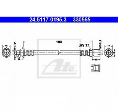 Furtun frana OPEL VECTRA A hatchback 88 89 PRODUCATOR ATE 24.5117-0195.3 foto