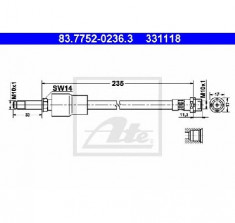 Furtun frana BMW 3 cupe E92 PRODUCATOR ATE 83.7752-0236.3 foto