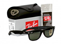 Ochelari Ray Ban Wayfarer 2140 Rama negru mat Lentile negre foto