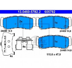 set placute frana,frana disc HYUNDAI SANTA F?I SM PRODUCATOR ATE 13.0460-5782.2 foto