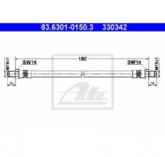 Furtun frana AUDI 100 44 44Q C3 PRODUCATOR ATE 83.6301-0150.3 foto