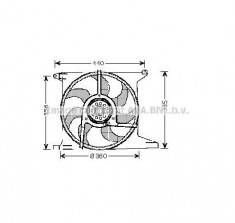 Ventilator, radiator OPEL VECTRA A hatchback 88 89 PRODUCATOR AVA QUALITY COOLING OL7512 foto