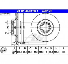 Disc frana VW GOLF Mk II 19E 1G1 PRODUCATOR ATE 24.0120-0128.1 foto