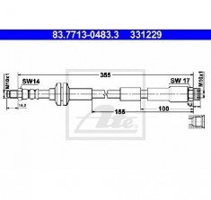 Furtun frana AUDI Q5 8R PRODUCATOR ATE 83.7713-0483.3 foto