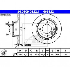 Disc frana CITRO? XANTIA X1 PRODUCATOR ATE 24.0109-0122.1 foto